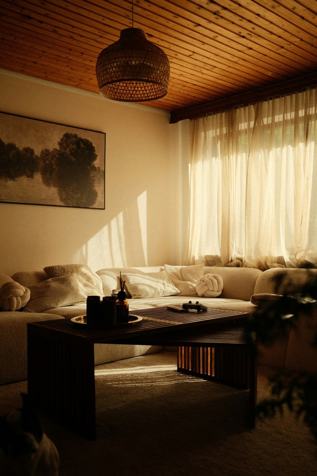 Warm sunlight in a welcoming living room